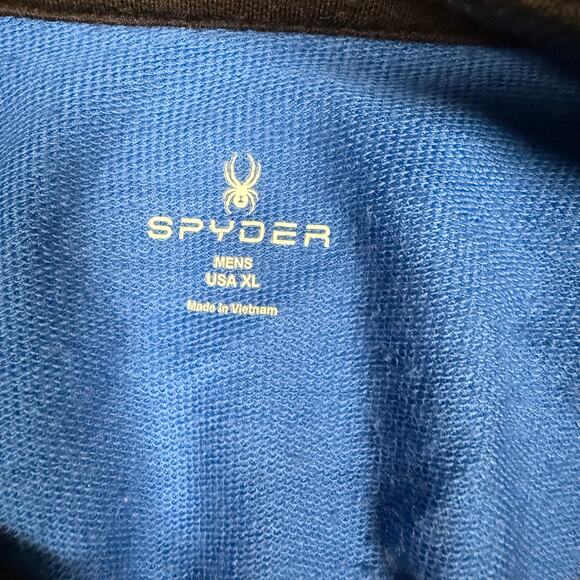 Spyder Men's Half Zip 100% Merino Lightweight Base Layer Blue and Black- Size XL - Picture 7 of 9